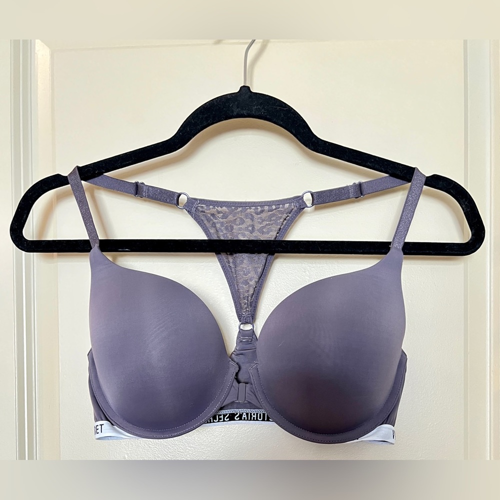 Victoria’s Secret Purple Lace Razor Back -Front Closure Clasp-34D-Basically New!